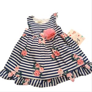 Mia & Mimi 6/9 month Striped Floral Dress NWT